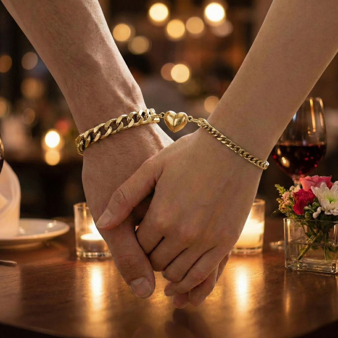 Love Forever - Magnetic Couple Bracelets with Heart
