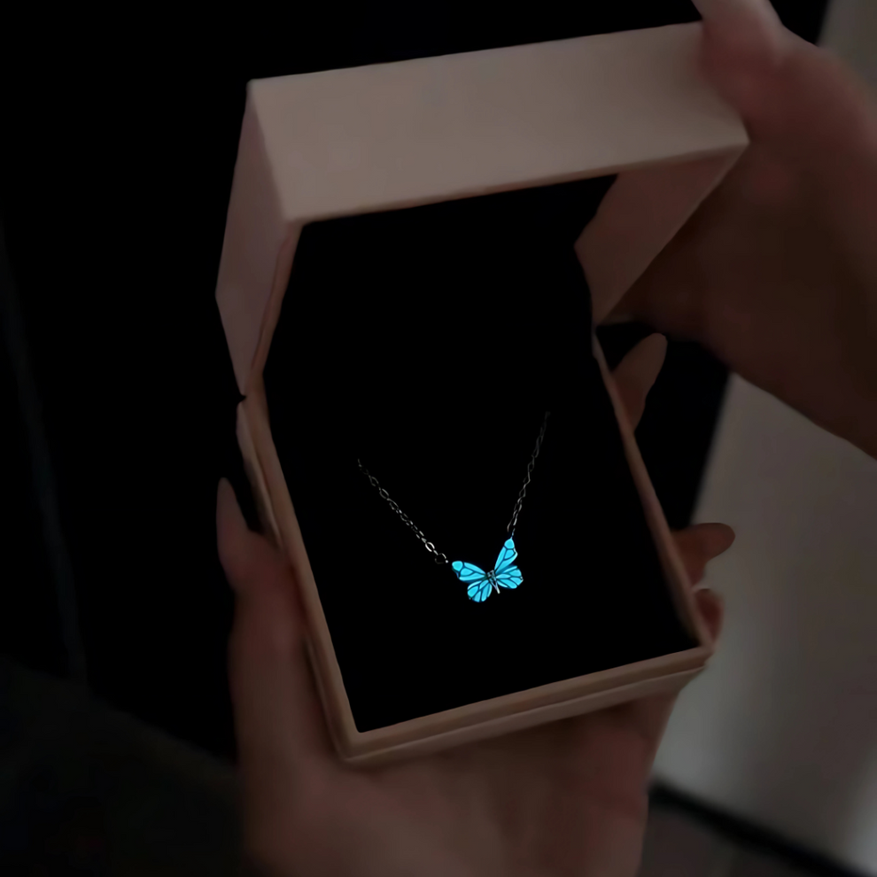 Glowing Butterfly Necklace 925 Silver