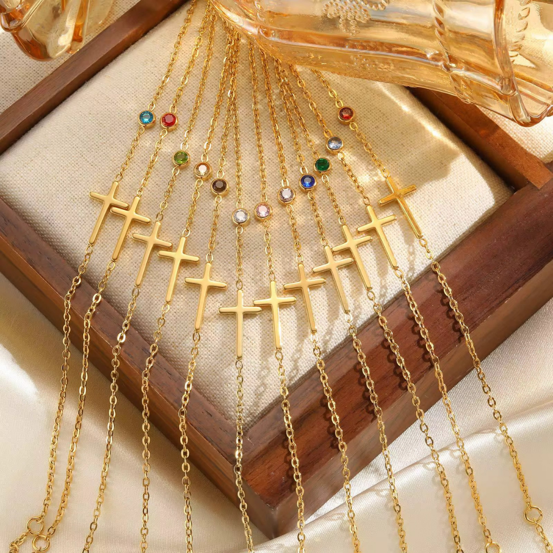Crossira - Bracelet with Cross & Birthstone