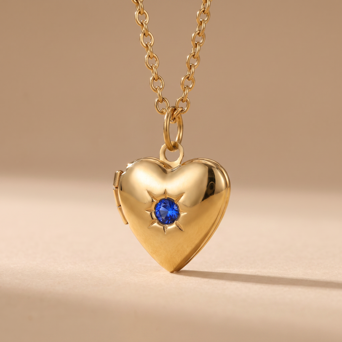 Personalized photo locket with birthstone