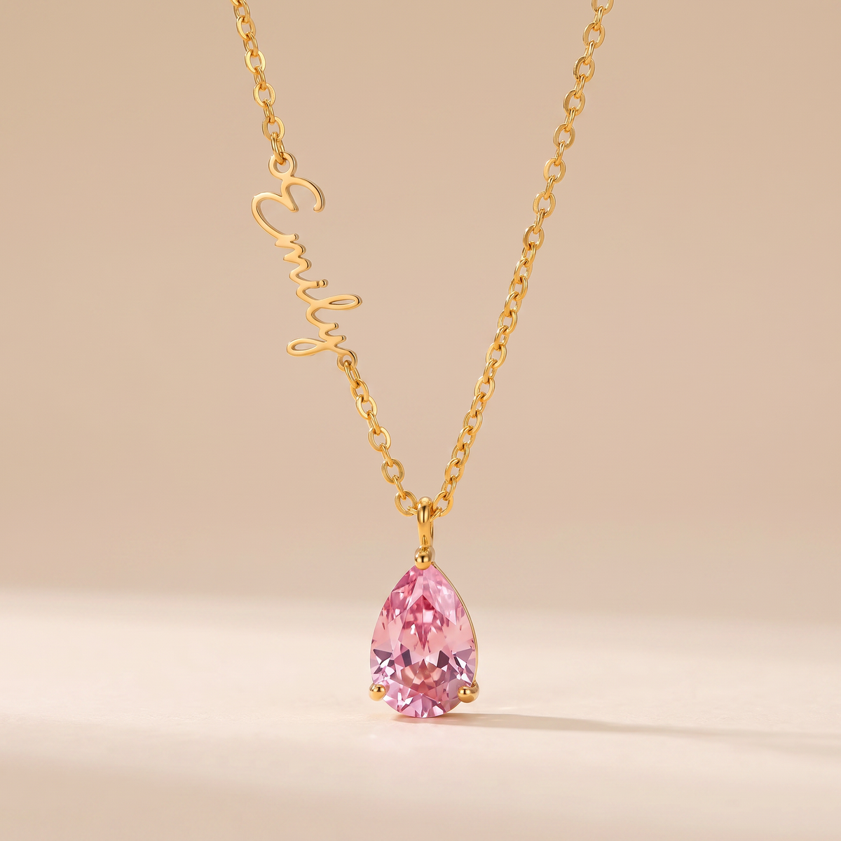Personalized birthstone necklace in 2 colors