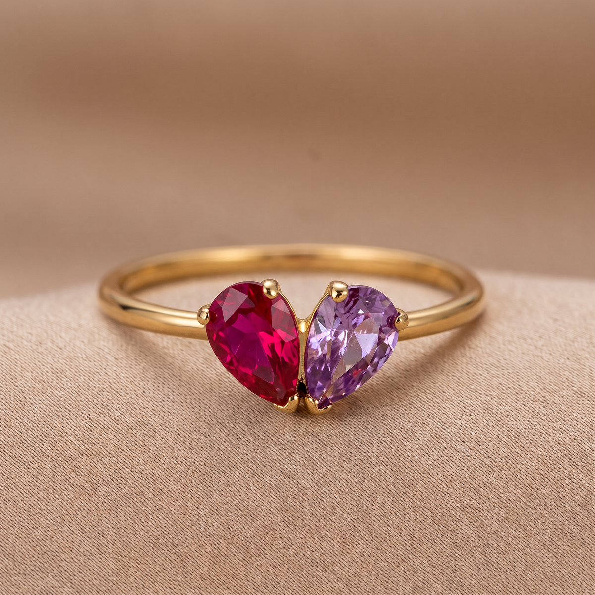Toi Et Moi Ring with 2 Birthstones - Birthelle