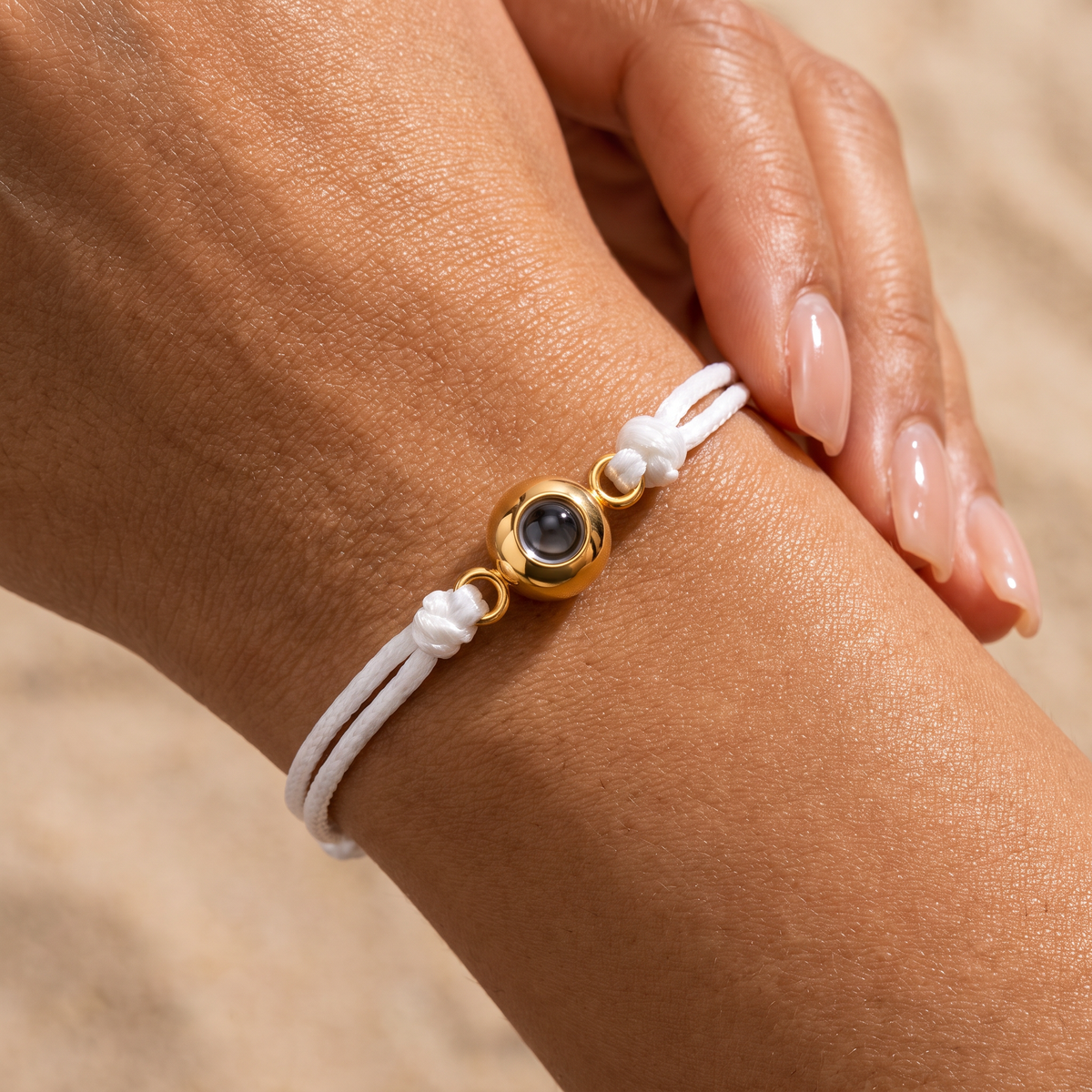 Bracelet with custom photo sailor knots