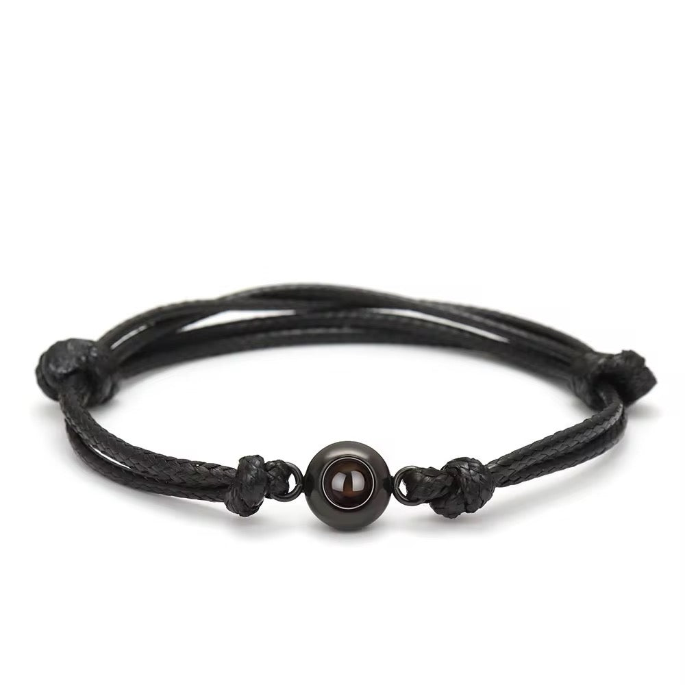 Bracelet with custom photo sailor knots