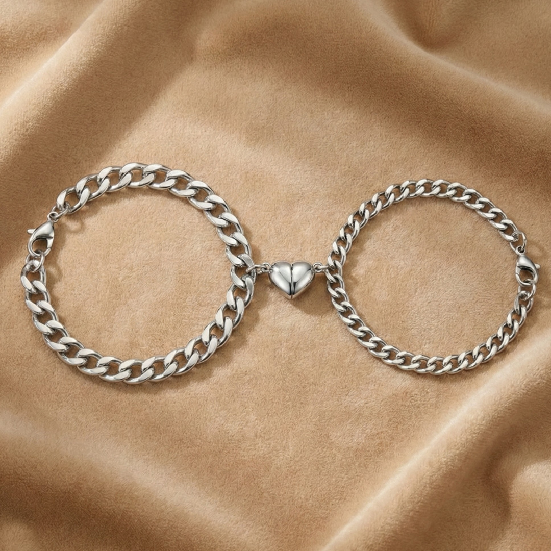 Love Forever - Magnetic Couple Bracelets with Heart