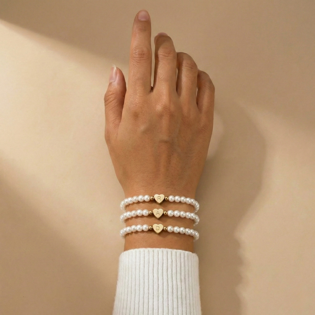 Perla - Pearl bracelet with initial