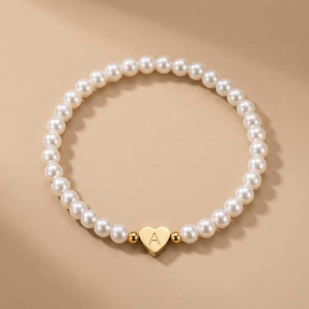 Perla - Pearl bracelet with initial
