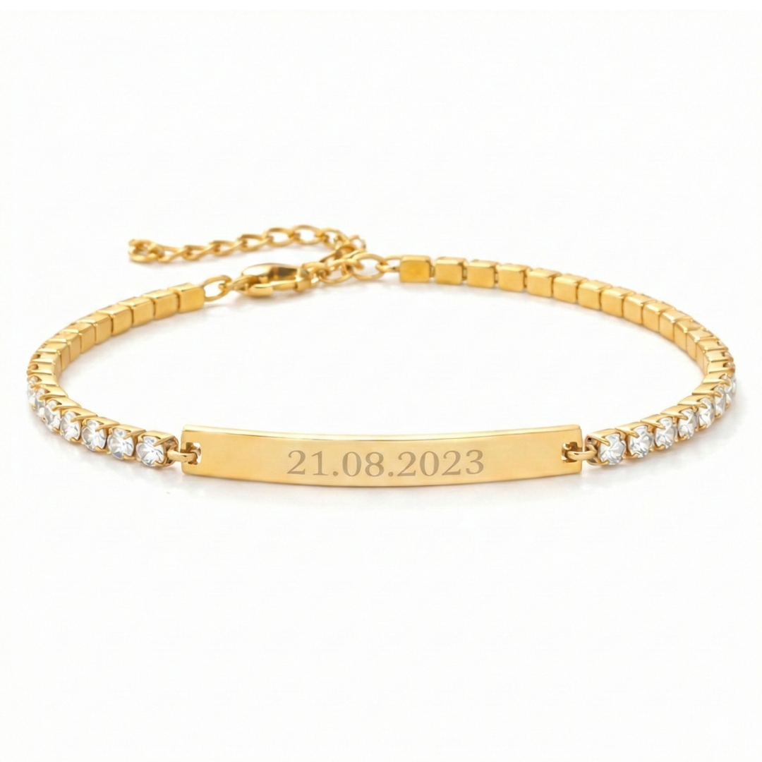 Twin - Engraved tennis bracelets