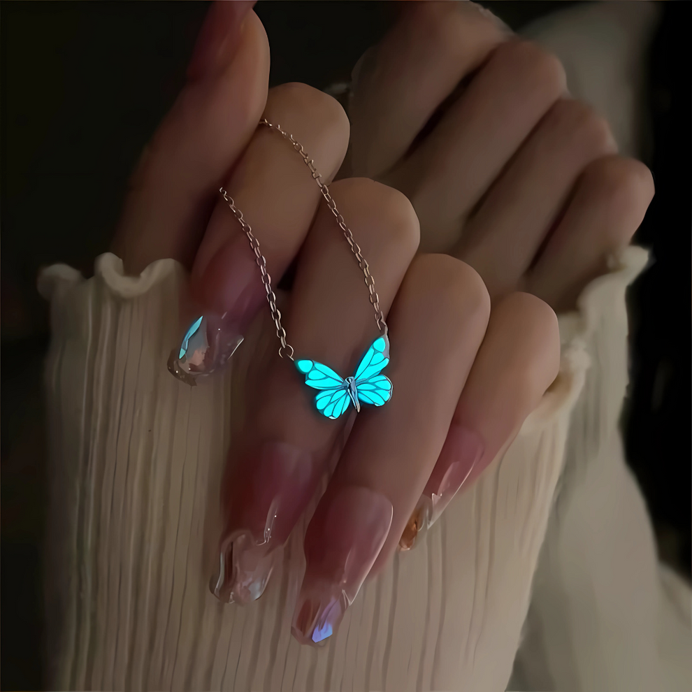 Glowing Butterfly Necklace 925 Silver
