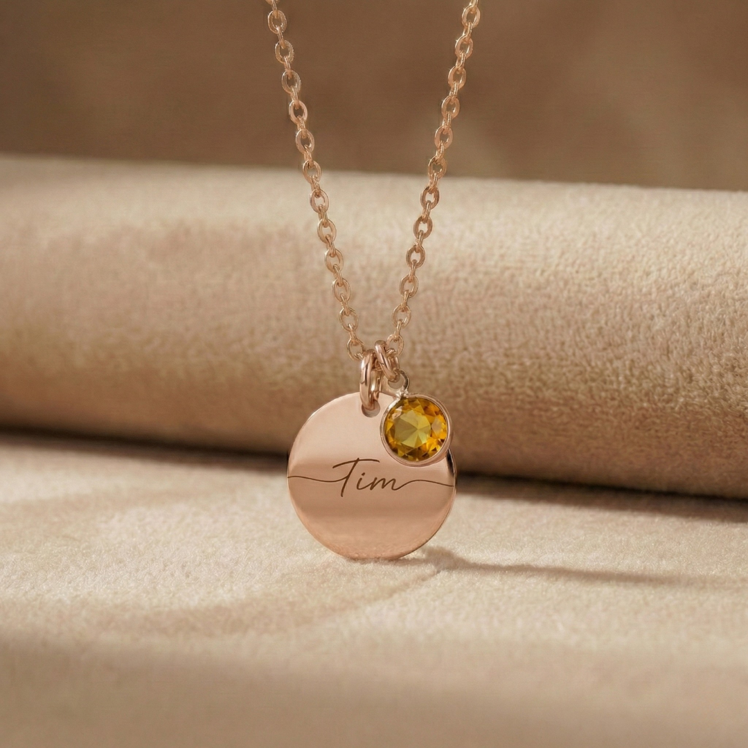Lumira - Necklace with Birthstone & Engraving