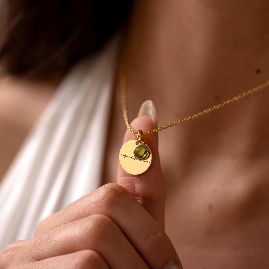 Lumira - Necklace with Birthstone & Engraving