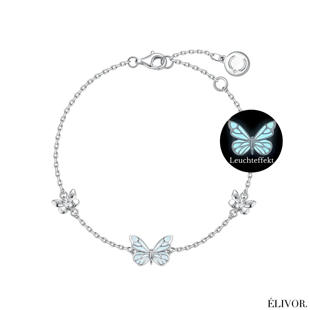 Glowing butterfly bracelet 925 silver