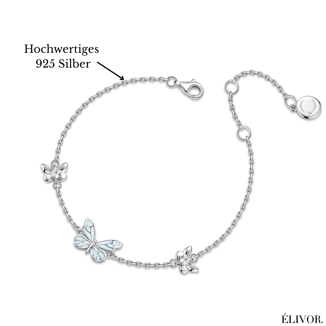 Glowing butterfly bracelet 925 silver