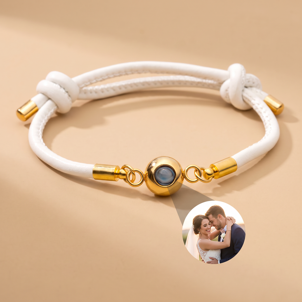 Bracelet with custom photo leather version