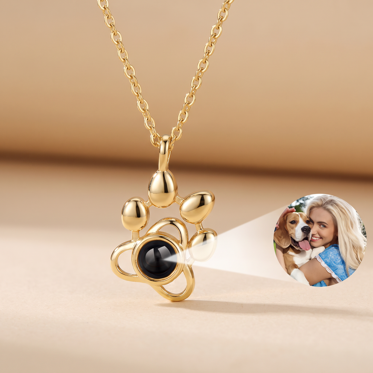 Paw necklace with your own photo