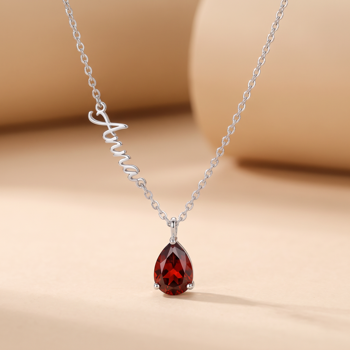 Personalized birthstone necklace in 2 colors