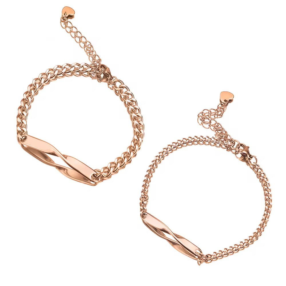 Infinity Duo - Engraved Partner Bracelets