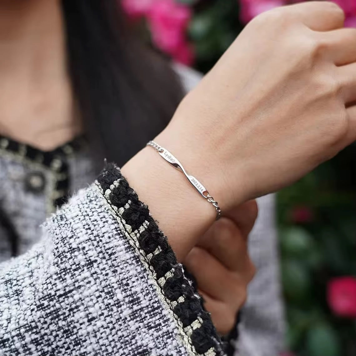 Infinity Duo - Engraved Partner Bracelets
