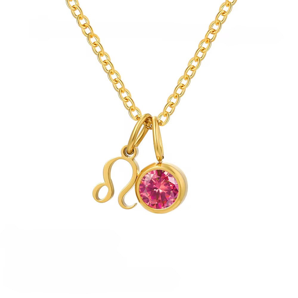 Astra - Necklace with Birthstone & Zodiac Sign
