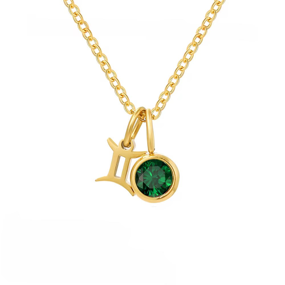 Astra - Necklace with Birthstone & Zodiac Sign