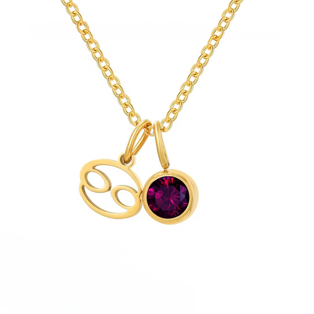 Astra - Necklace with Birthstone & Zodiac Sign