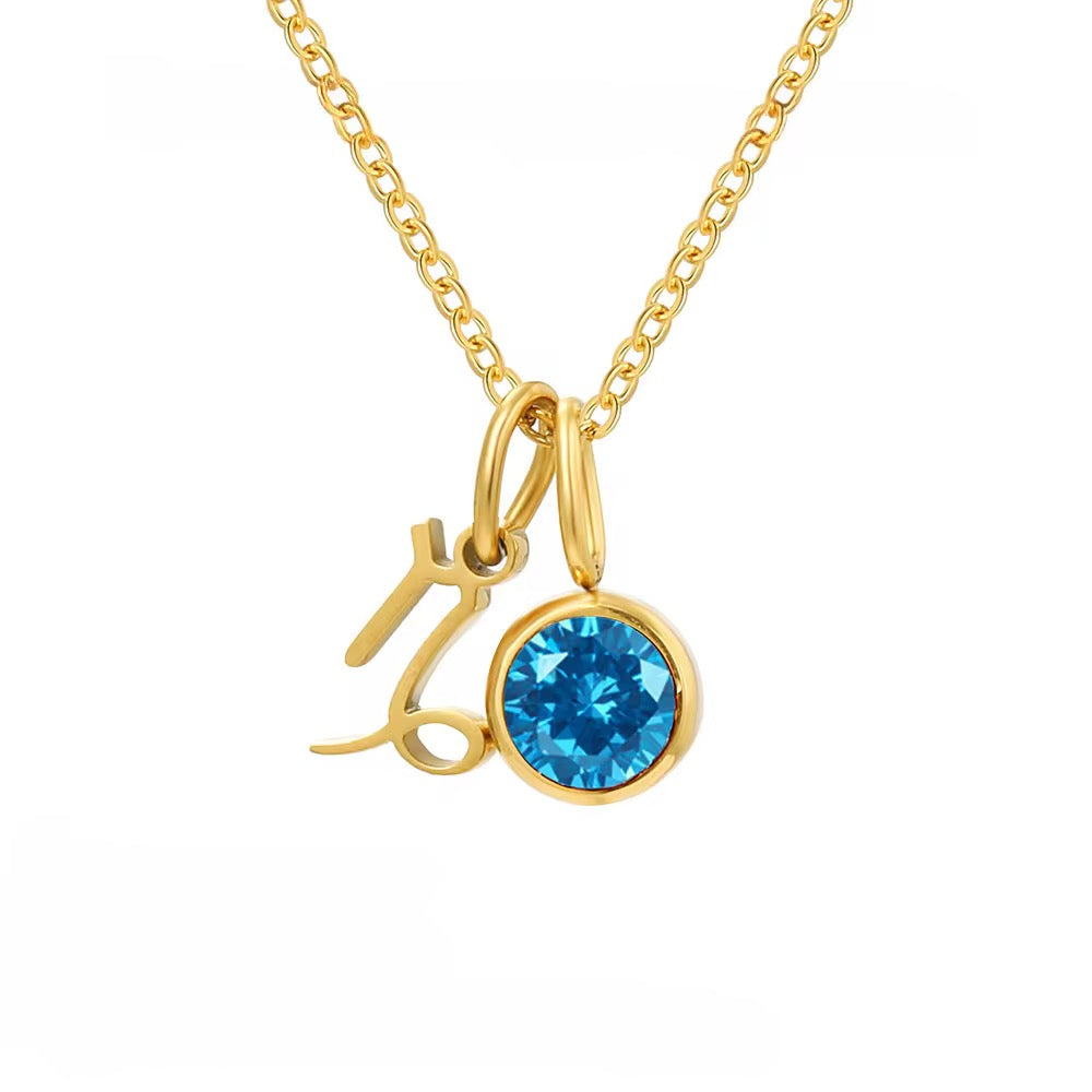 Astra - Necklace with Birthstone & Zodiac Sign