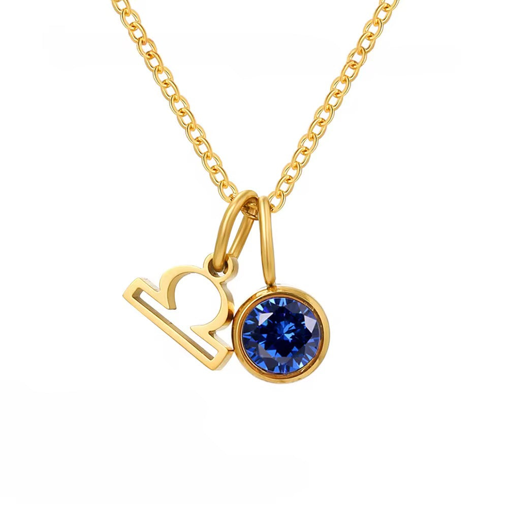 Astra - Necklace with Birthstone & Zodiac Sign