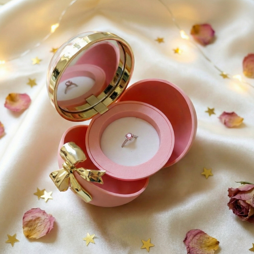 Spherical jewelry box with bow