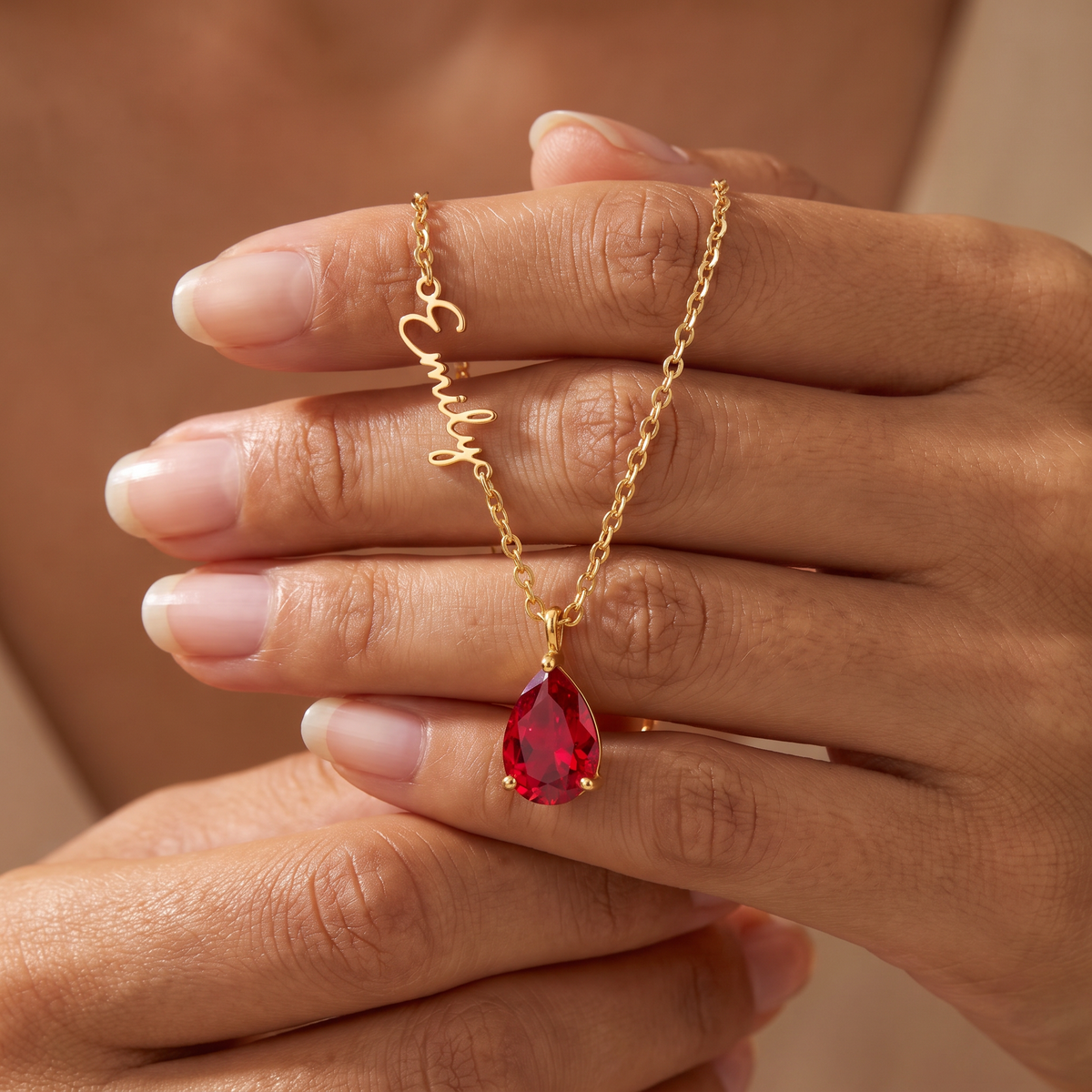 Personalized birthstone necklace in 2 colors