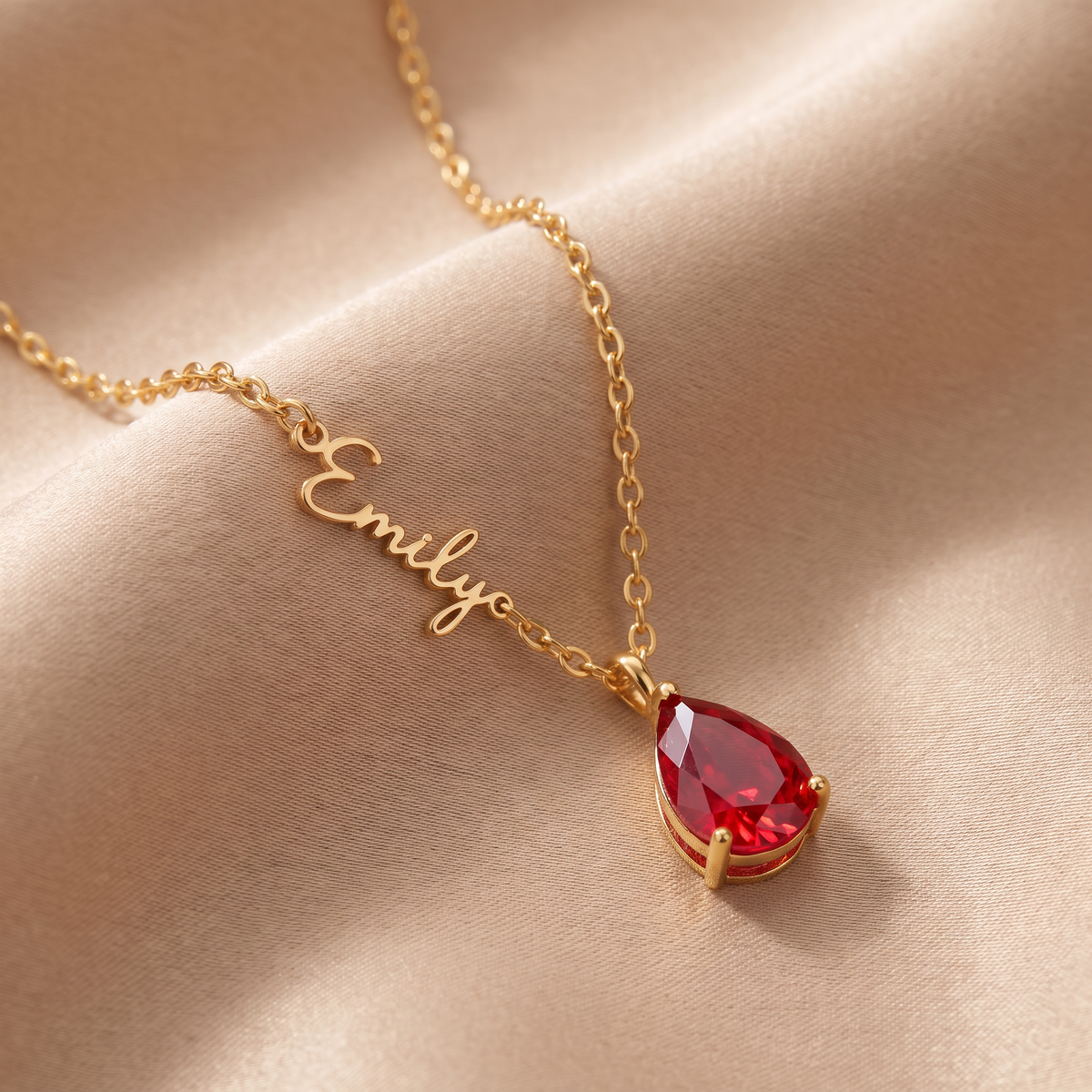 Personalized birthstone necklace in 2 colors