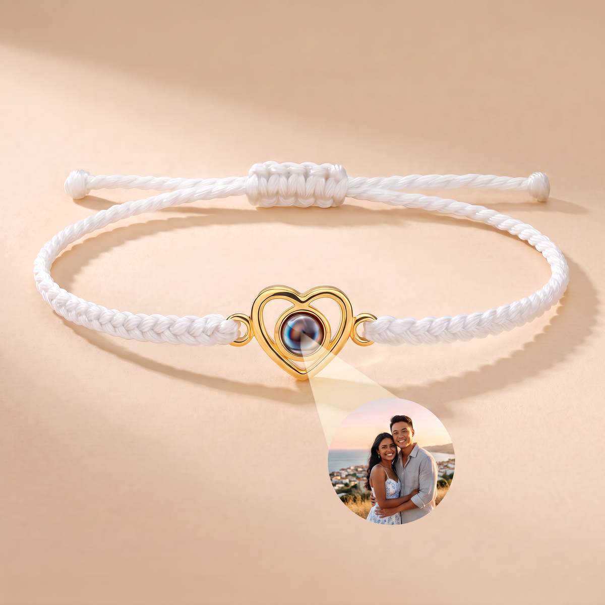 Bracelet with custom photo & heart