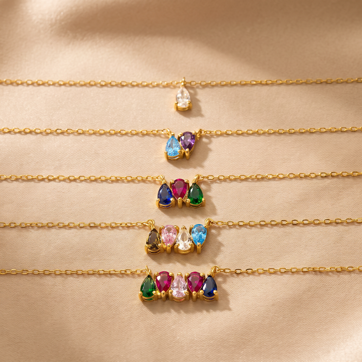 Multi-birthstone necklace - Birthela
