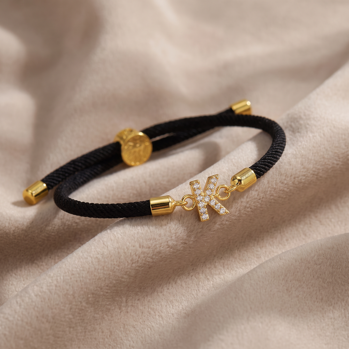 Fabric bracelet with initial
