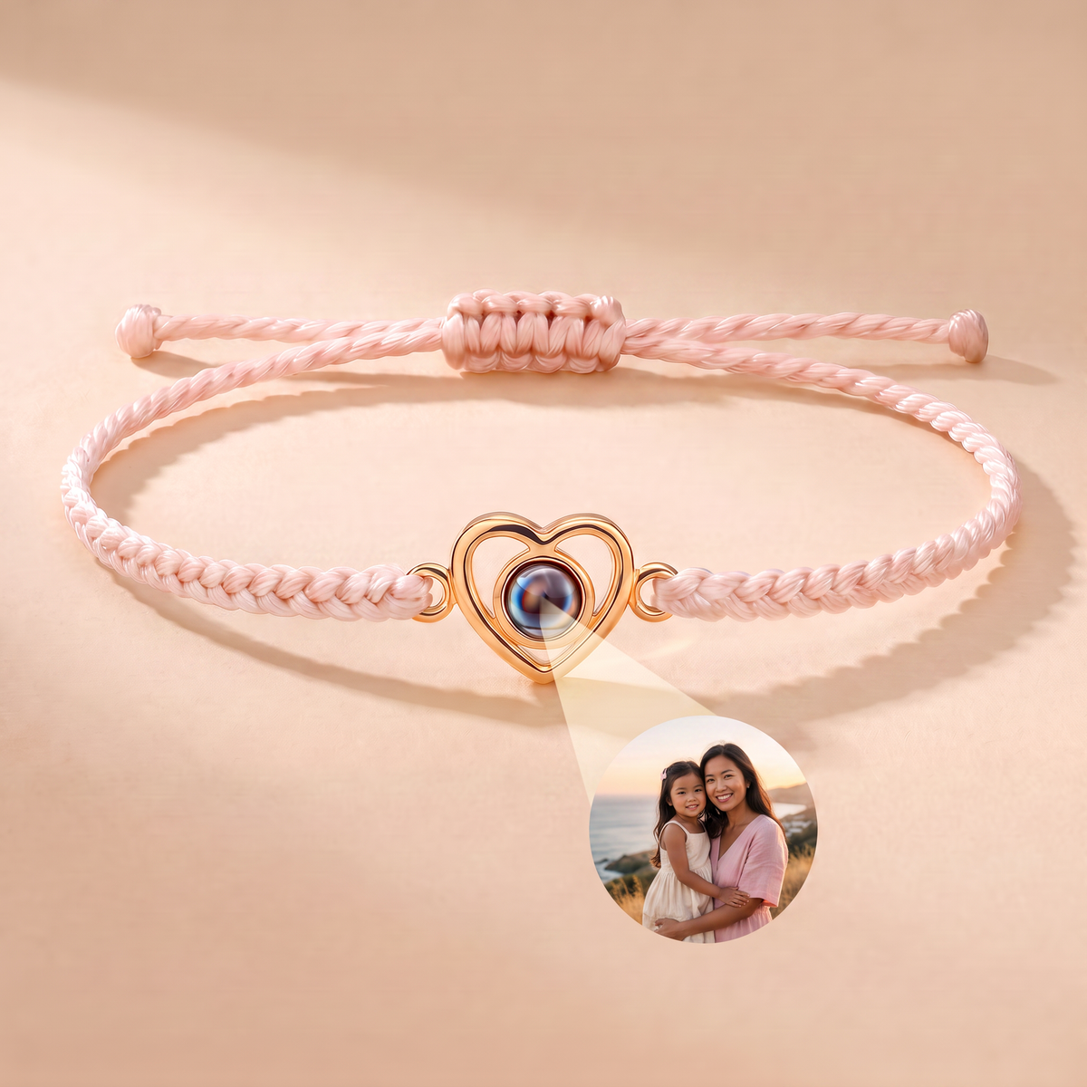 Bracelet with custom photo & heart