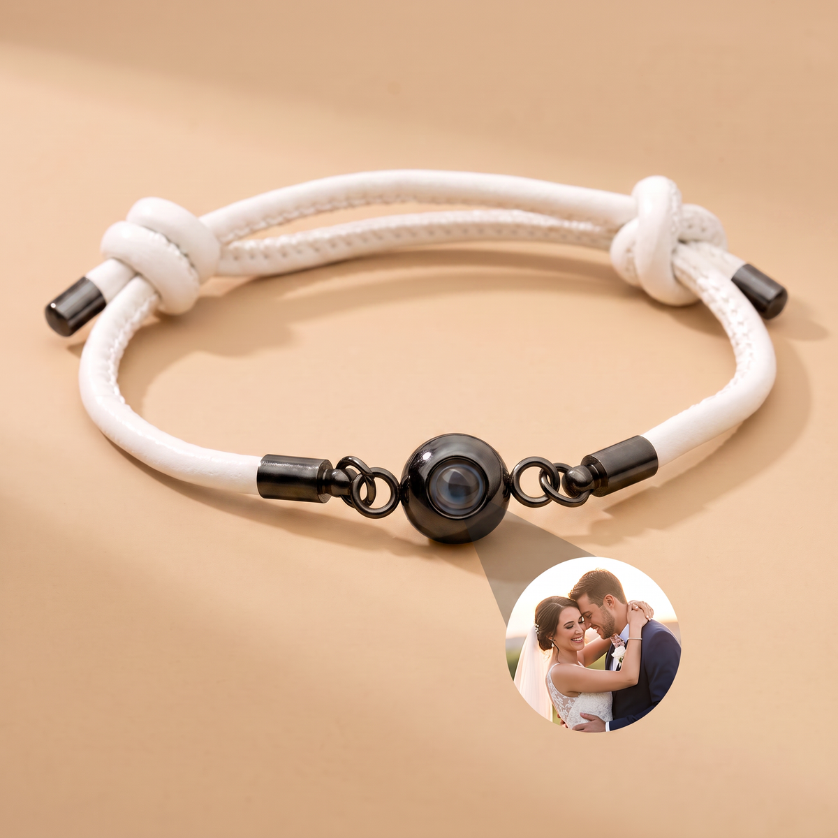 Bracelet with custom photo leather version