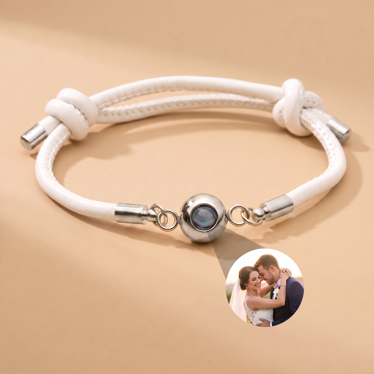 Bracelet with custom photo leather version