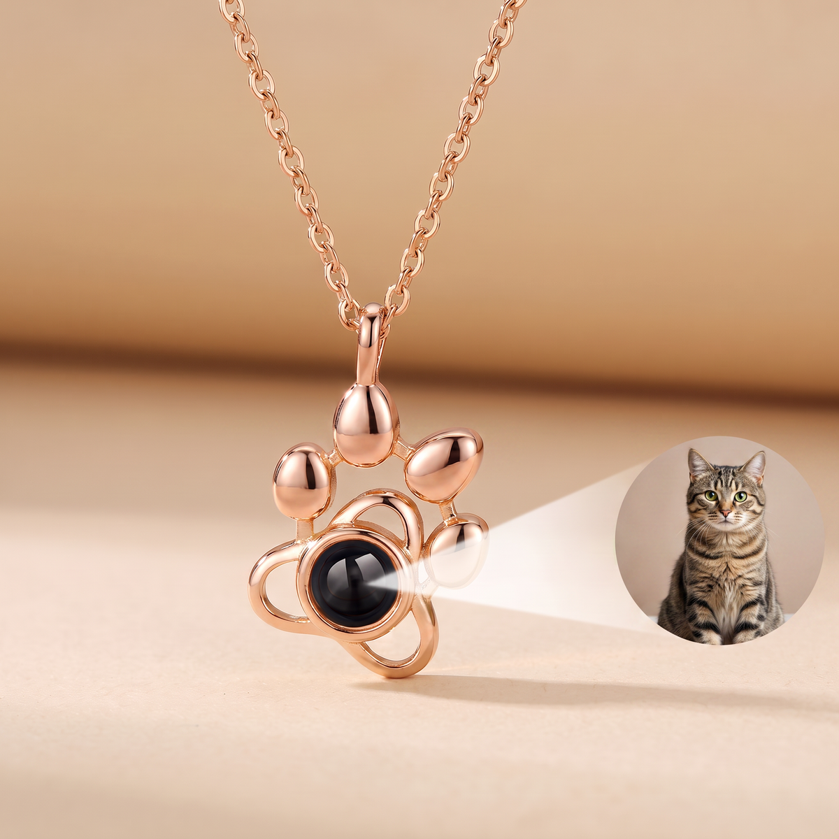 Paw necklace with your own photo