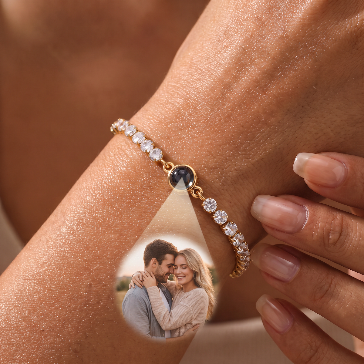 Tennis bracelet with your own photo
