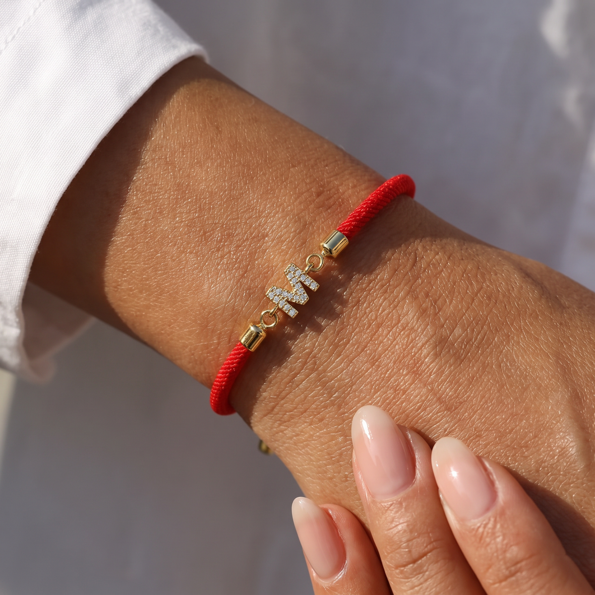 Fabric bracelet with initial