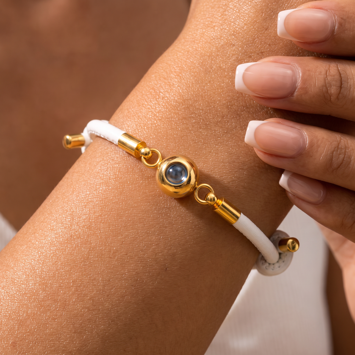 Bracelet with custom photo leather version